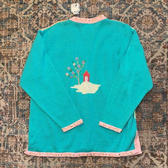 Colorful NWT Storybook Knits Shangria La  Floral Women's Cardigan size 1X - Picture 7 of 8